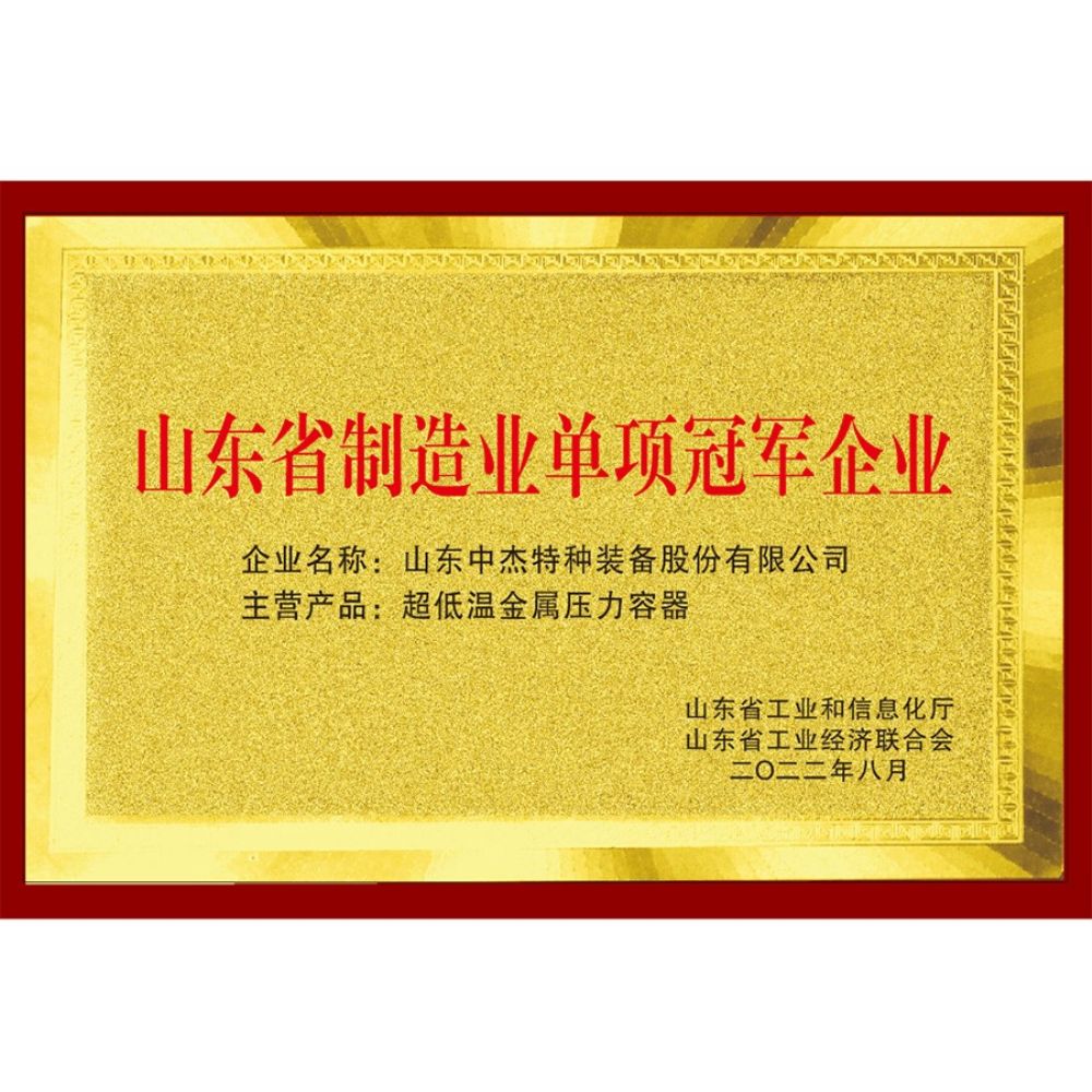 山東省制造業(yè)單項(xiàng)冠 軍企業(yè)